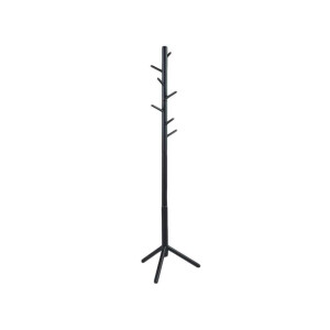 Leen Bakker - Kapstok Tinn - Hout - Zwart - 51.6x176.8x44 Cm