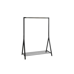 Leen Bakker - Kledingrek Riso - Staal - Zwart - 117x165x59 Cm