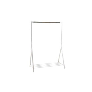 Leen Bakker - Kledingrek Riso - Staal - Wit - 59x117x165 Cm