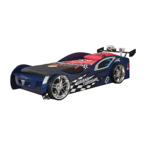 Leen Bakker - Vipack Autobed Grand Turismo - MDF/Kunststof - Blauw - 111x65x235 Cm