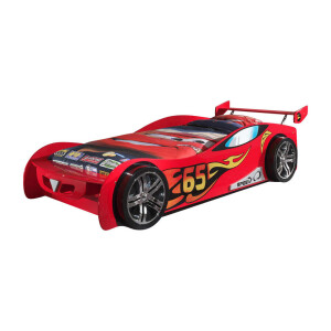 Leen Bakker - Vipack Autobed Le Mans - 66x111x246 Cm - MDF/Kunststof - Rood