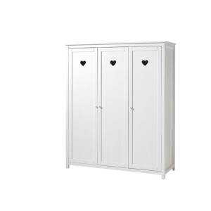 Leen Bakker - Vipack 3-deurs Kledingkast Amori - 190x159x57 Cm - MDF/Grenenhout - Wit