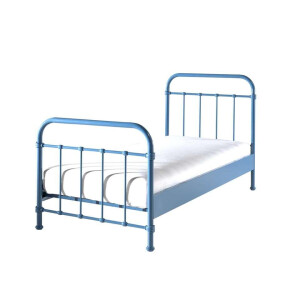 Leen Bakker - Vipack Bed New York - 90x200 Cm - Metaal - Blauw