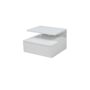 Leen Bakker - Nachtkastje Granbo - 1 Lade - MDF - Wit - 32x35x22.5 Cm