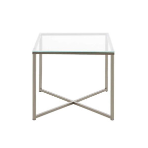 Leen Bakker - Bijzettafel Indor - 45x50x50 Cm - Glas - Transparant