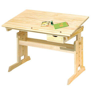Leen Bakker - Kinderbureau Julia - Licht Grenenkleur - 55x109x63 Cm - Hout - Bruin