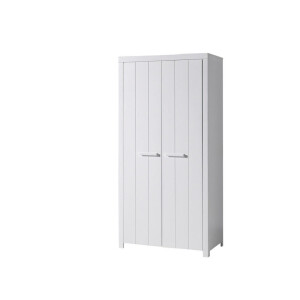Leen Bakker - Vipack Kledingkast Erik 2-deurs - 205x100x55 Cm - MDF/Grenenhout - Wit