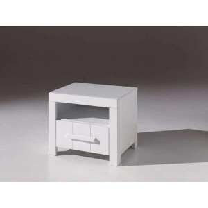 2e Halve Prijs Leen Bakker - Vipack Nachtkastje Erik - 1 Lade - MDF - Wit - 39x50x42 Cm
