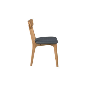 Leen Bakker - Eetkamerstoel Lysta - Stof - Donker (2 Stuks) - Hout/Stof - Grijs