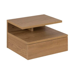 Leen Bakker - Nachtkastje Granbo - 1 Lade - Eikenkleur - MDF - Bruin - 32x35x22.5 Cm