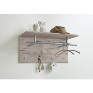 Leen Bakker - Wandkapstok Spot - Zand/eikenkleur - 72x35x29,5 Cm - MDF - Grijs#Bruin - 29.5x72x35 Cm
