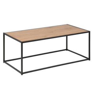 Leen Bakker - Salontafel Jaxx - Naturel/zwart- 40x100x50 Cm - Metaal/Hout - Zwart#Bruin