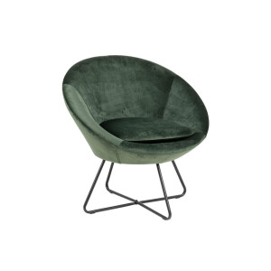 Leen Bakker - Fauteuil Forli - Fluweel - Velvet - Groen - 71x82x81 Cm