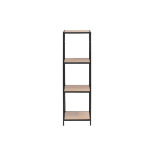 Leen Bakker - Boekenkast Jaxx - Eikenkleur - 119,5x35x37 Cm - MDF/Metaal - Bruin#Zwart