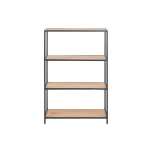 Leen Bakker - Boekenkast Jaxx - Eikenkleur - 114x77x35 Cm - Metaal/MDF - Bruin#Zwart