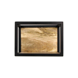 Leen Bakker - HSM Collection Wandbox Levels - Naturel/ - 35x18x25 Cm - IJzer - Zwart
