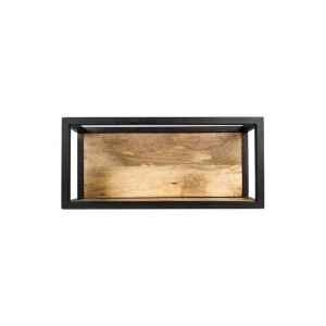 Leen Bakker - HSM Collection Wandbox Levels - Naturel/ - 55x18x25 Cm - IJzer - Zwart