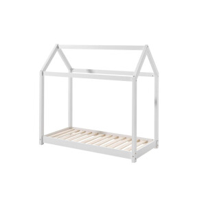 Leen Bakker - Vipack Bed Cabane - 70x140 Cm - Grenenhout - Wit - 146x78x142 Cm