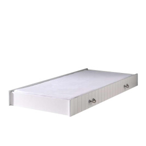 Leen Bakker - Vipack Rolbed Lewis - 199x94x18,5 Cm - Grenenhout/MDF - Wit