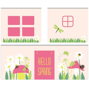 Leen Bakker - Vipack Speelgordijn Spring - 235x140x0,5 Cm - Katoen - Roze - 0.5x140x235 Cm