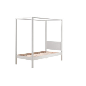 Leen Bakker - Vipack Hemelbed Pino - 207,6x97,3x190,5 Cm - Grenenhout/MDF - Wit - 207.6x97.3x190.5 Cm