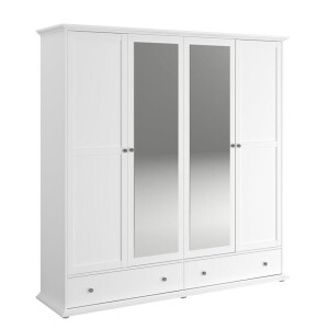 Leen Bakker - Kledingkast Margaux - 202x199,5x53 Cm - Spaanplaat - Wit