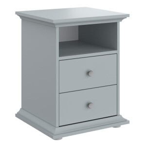 Leen Bakker - Nachtkastje Margaux - 2 Lades - Spaanplaat - Grijs - 41x45x58 Cm
