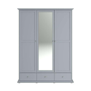 Leen Bakker - Kledingkast Margaux - 202x152x53 Cm - Spaanplaat - Grijs