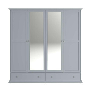 25% korting - Leen Bakker - Kledingkast Margaux - 202x199,5x53 Cm - Spaanplaat - Grijs