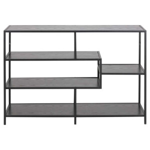 Leen Bakker - Boekenkast Jaxx - 78x114x35 Cm - MDF/Metaal - Zwart