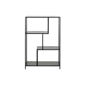 Leen Bakker - Boekenkast Jaxx - 114x77x35 Cm - MDF/Metaal - Zwart