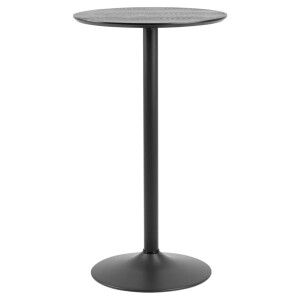 Leen Bakker - Bartafel Ivano - 105xØ60 Cm - MDF/Metaal - Zwart