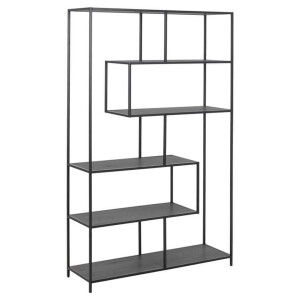 Leen Bakker - Boekenkast Jaxx - 185x114x35 Cm - Metaal - Zwart