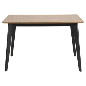 Leen Bakker - Eetkamertafel Roxy - Eiken/zwart - 76x120x80 Cm - MDF - Bruin