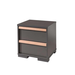 2e Halve Prijs Leen Bakker - Vipack Nachtkastje London - Antraciet - 48,8x48,1x40 Cm - Melamine - Grijs