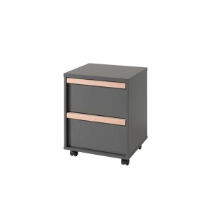 Leen Bakker - Vipack Rolcontainer Voor Bureau London - Antraciet - 59,7x48,1x40 Cm - Hout/Melamine - Grijs