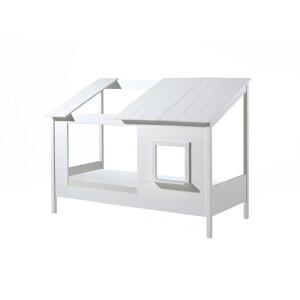Leen Bakker - Vipack Huisbed - 90x200 Cm - MDF/Grenenhout - Wit - 105x213.6x159 Cm