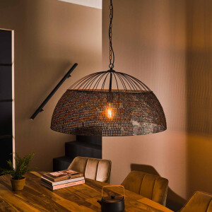 LifestyleFurn Hanglamp 'Yamileth' Ø80cm, kleur Zwart Bruin