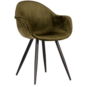 Eetkamerstoel Forli - Army green - Fluweel