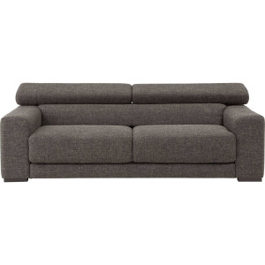 Goossens Bank Nora donkergrijs, stof, 2,5-zits, stijlvol landelijk