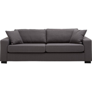 Goossens Bank Timo grijs, stof, 3-zits, stijlvol landelijk