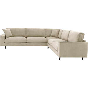 Goossens Bank Jonas beige, stof, 3,5-zits, urban industrieel