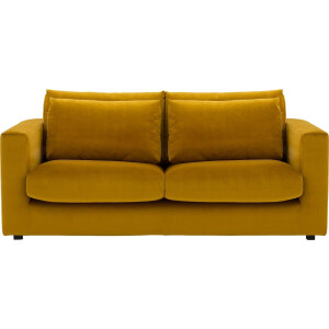 Goossens Bank Ravenia geel, stof, 2,5-zits, stijlvol landelijk