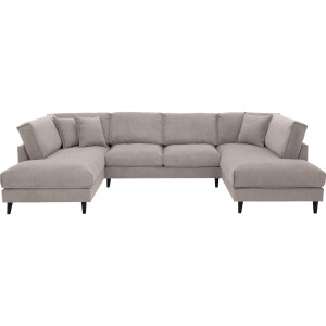 Goossens Bank Jonas beige, stof, urban industrieel met ligelement links met ligelement rechts