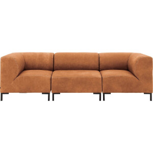 Goossens Excellent Bank Marshall cognac, leer, 1,5-zits, urban industrieel