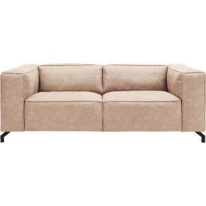 Goossens Bank Calvin beige, micro leer, 2,5-zits, modern design