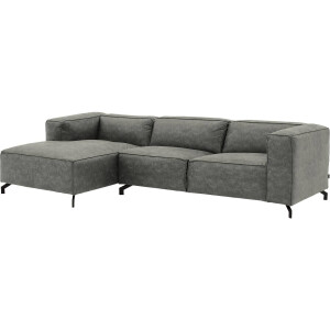 Goossens Bank Calvin grijs, micro leer, 3-zits, modern design