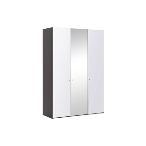 Goossens Kledingkast Easy Storage Ddk, Kledingkast 153 cm breed, 220 cm hoog, 2x glas draaideur en 1x spiegel draaideur midden