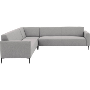 Goossens Bank Key West lichtgrijs, stof, 3-zits, modern design