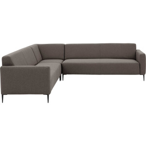 Goossens Bank Key West bruin, stof, 3-zits, modern design